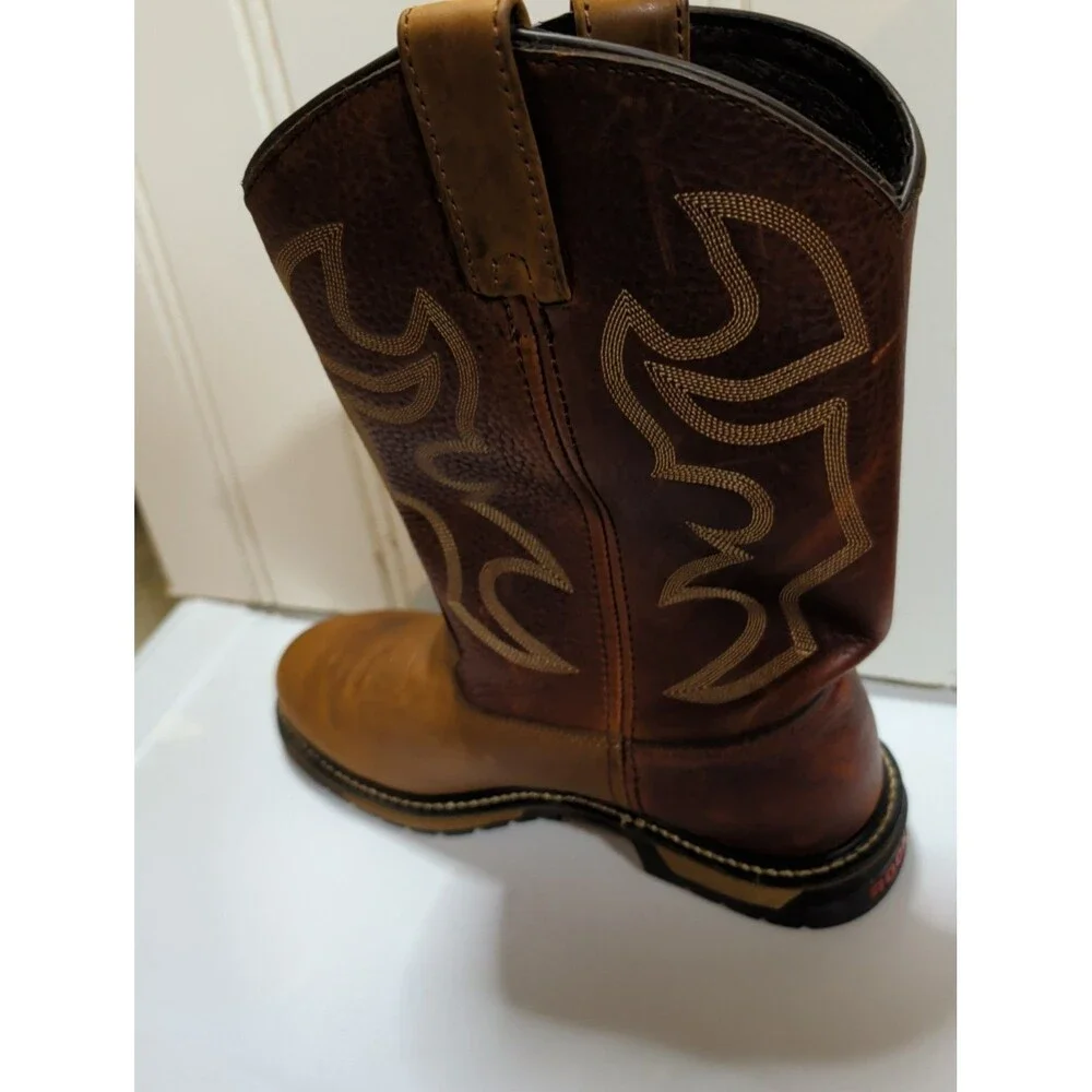 Rocky Mens 2732 Original Ride Branson Roper Western Work Boots Size 11 M Vintage